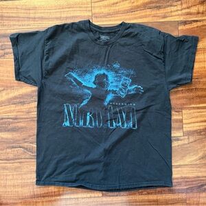 NIRVANA Black Tee with Blue Graphic